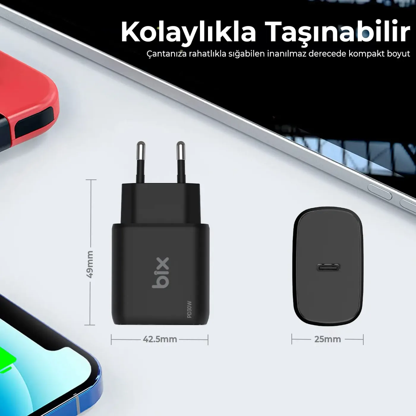 BXPD30TA 30W Type-C PD 3.0 PPS Akım Korumalı Hızlı Şarj