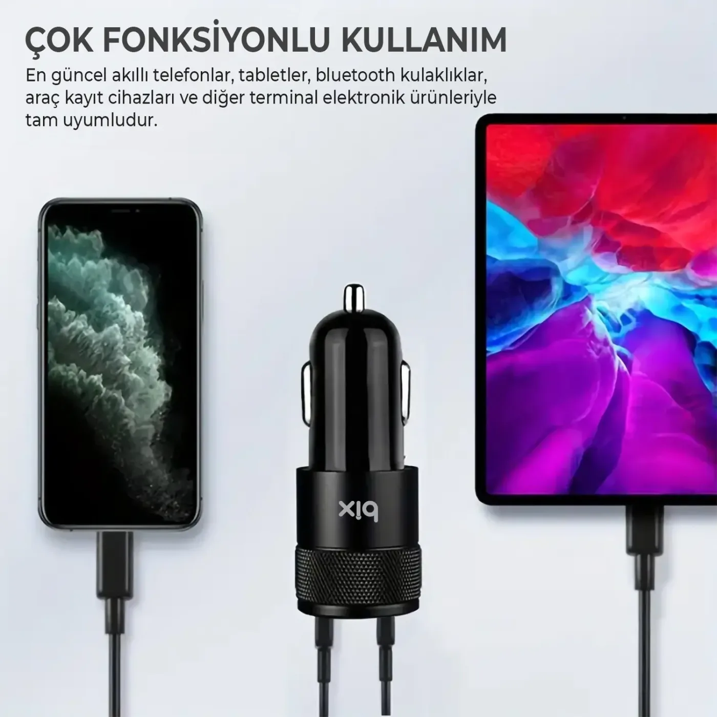 BXCCP38WT 38W USB QC 3.0 18W ve Type-C PD 20W Çift Şarj