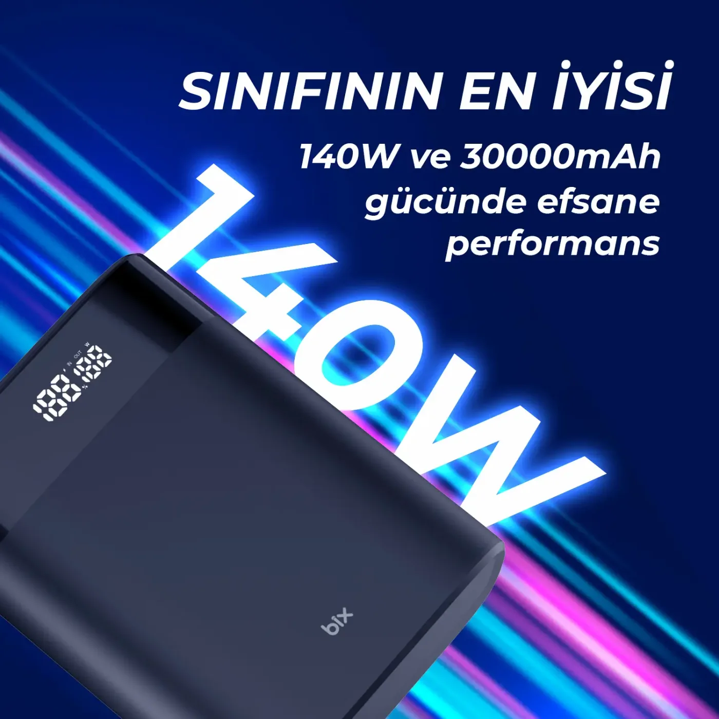 PB140W 30000mAh 140W 2*Type-C PD ve USB-A SCP Şarj