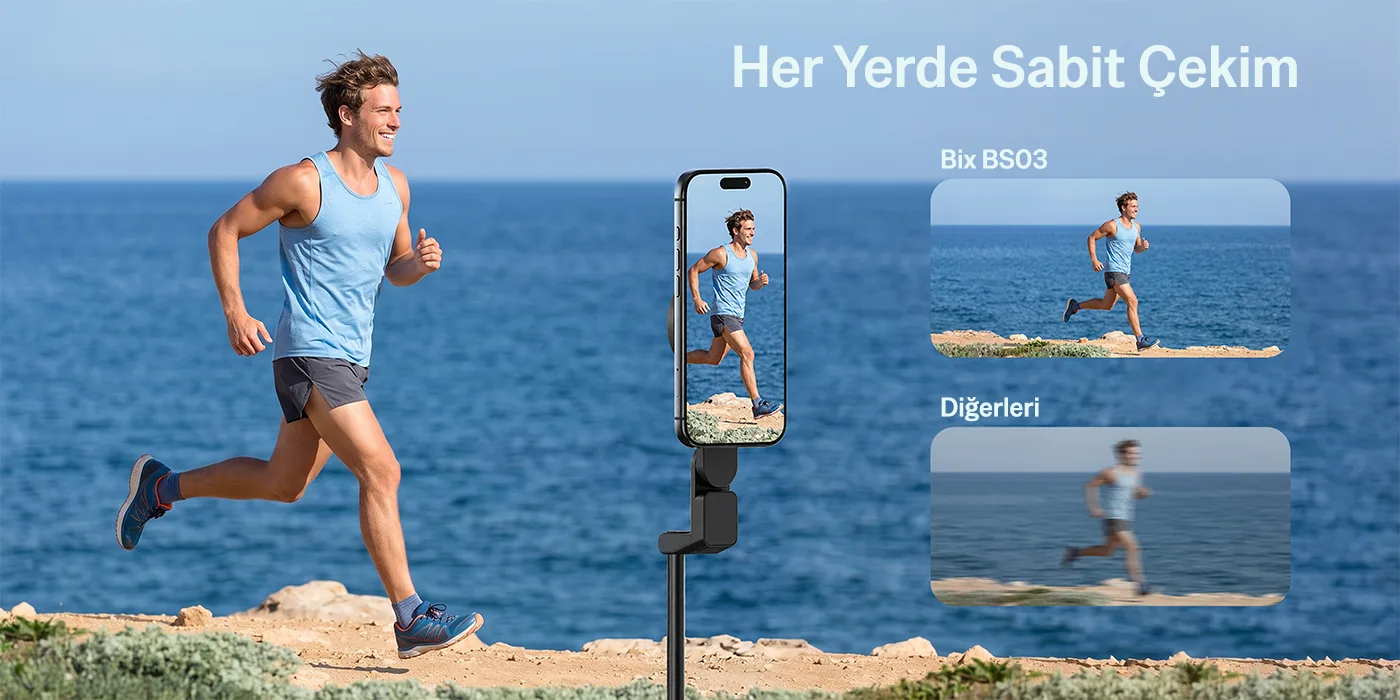 BS03 MagSafe Uyumlu Manyetik Selfie Çubuğu Tripod