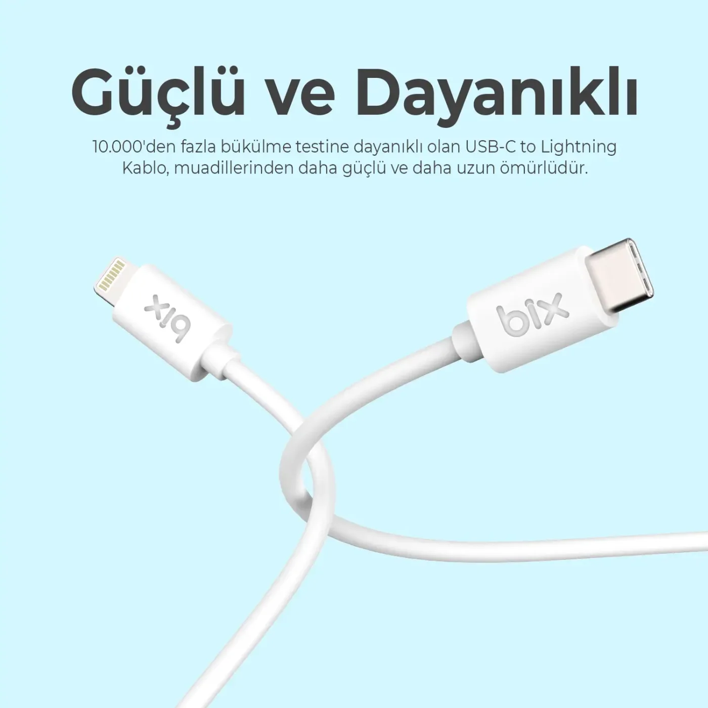 BX100CLW 60W USB-C to Lightning Şarj ve Data Kablosu