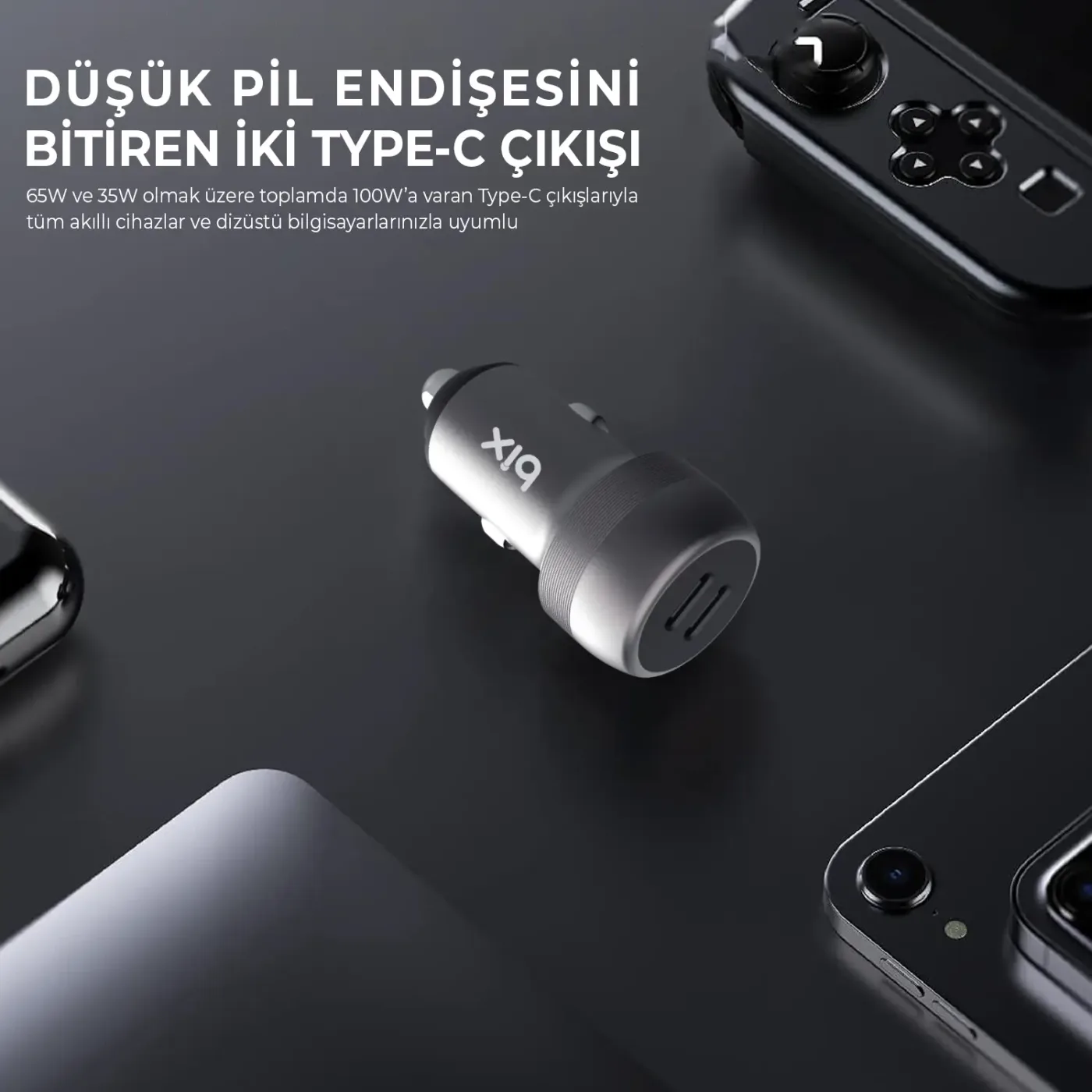 BXCC100W 100W 2*Type-C PD 3.0 Portlu PPS Destekli Şarj
