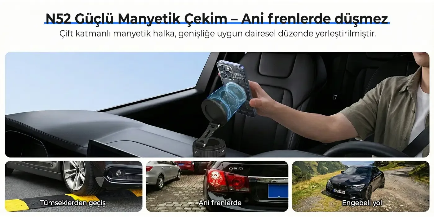 BXCH11 360° Derece Dönebilen Vakumlu Telefon Tutucu