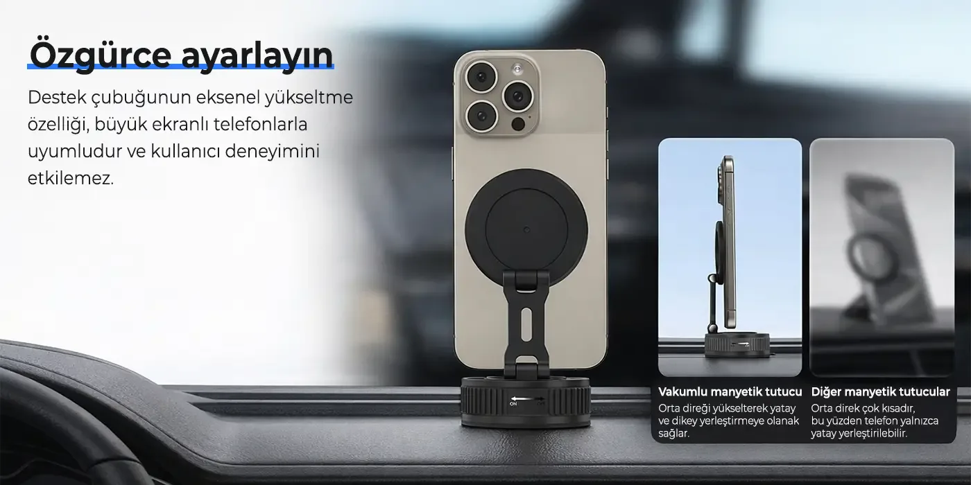 BXCH11 360° Derece Dönebilen Vakumlu Telefon Tutucu