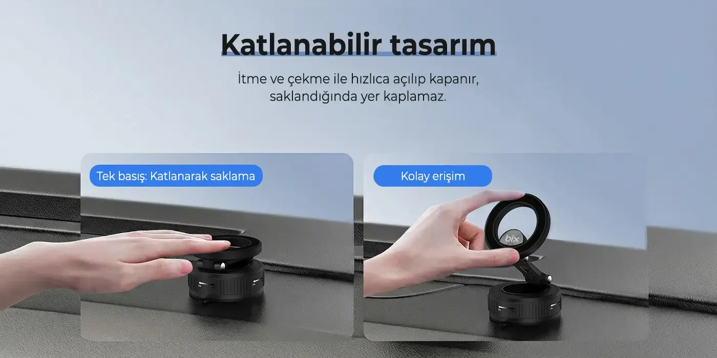 BXCH12 360° Derece Dönebilen Vakumlu Telefon Tutucu