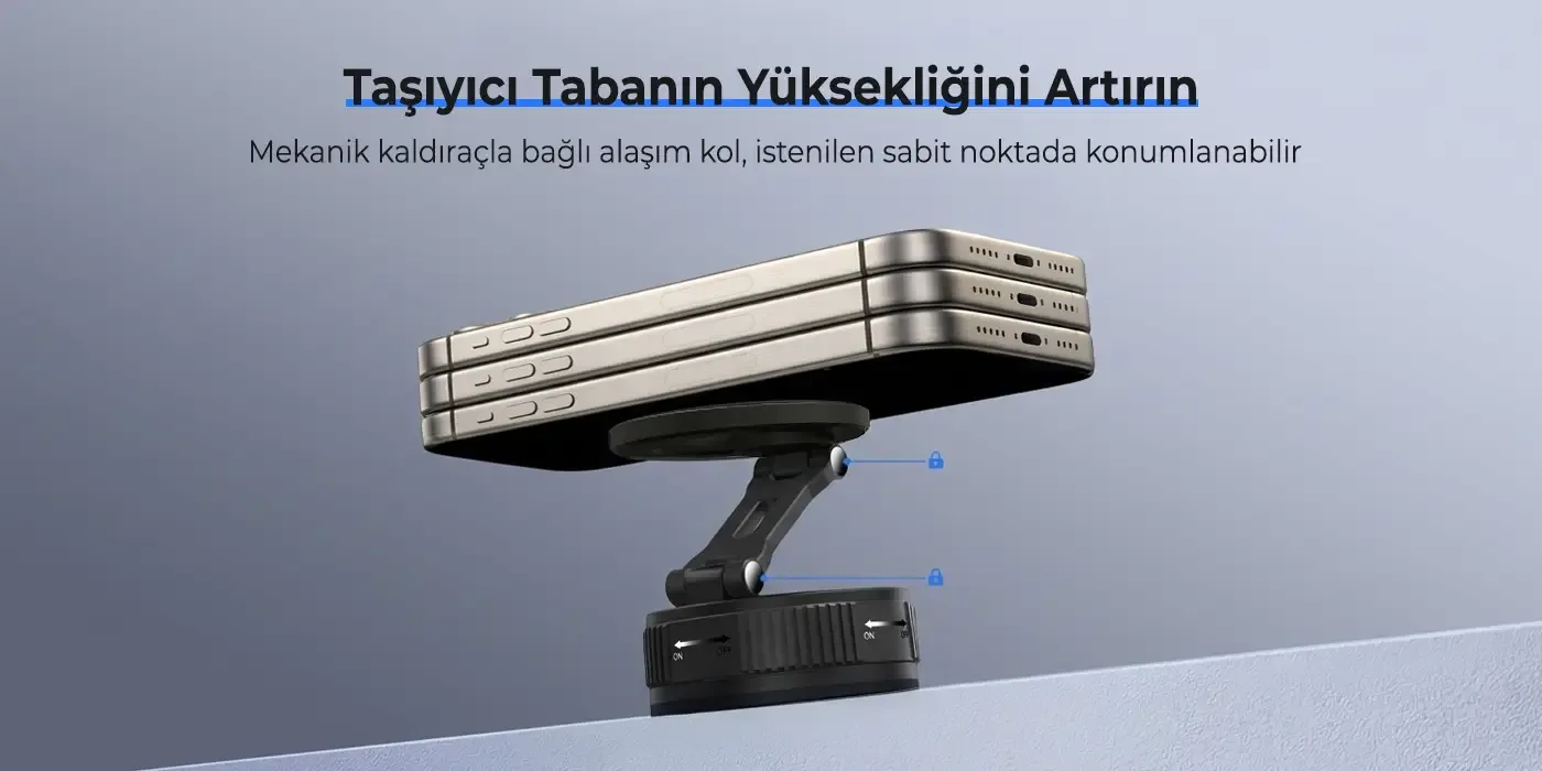 BXCH12 360° Derece Dönebilen Vakumlu Telefon Tutucu