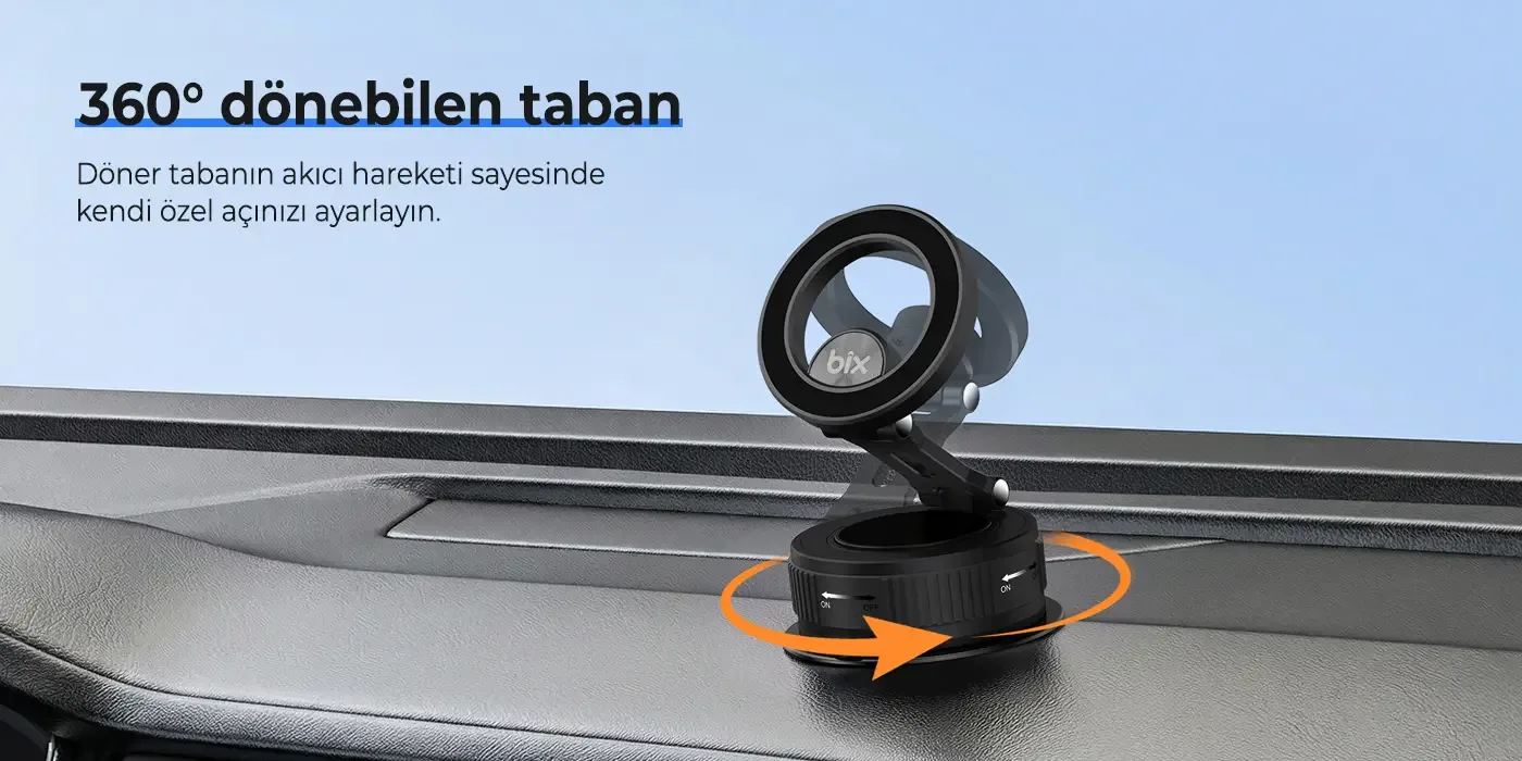 BXCH12 360° Derece Dönebilen Vakumlu Telefon Tutucu