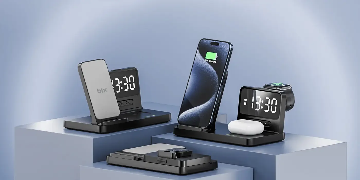 BXMW4 Alarmlı Saat Özellikli 15W Akıllı Telefon Şarj