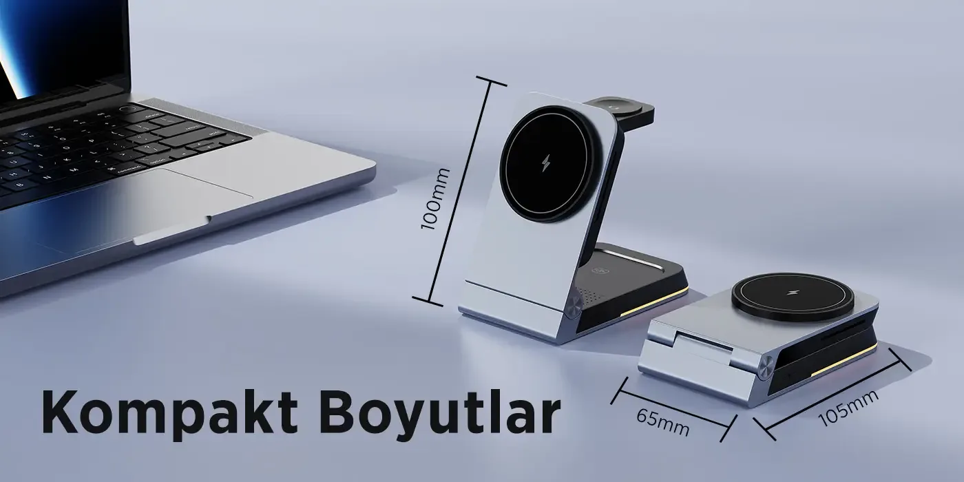 BXMW5 3’ü 1 Arada 15W Akıllı Telefon TWS Kablosuz Şarj