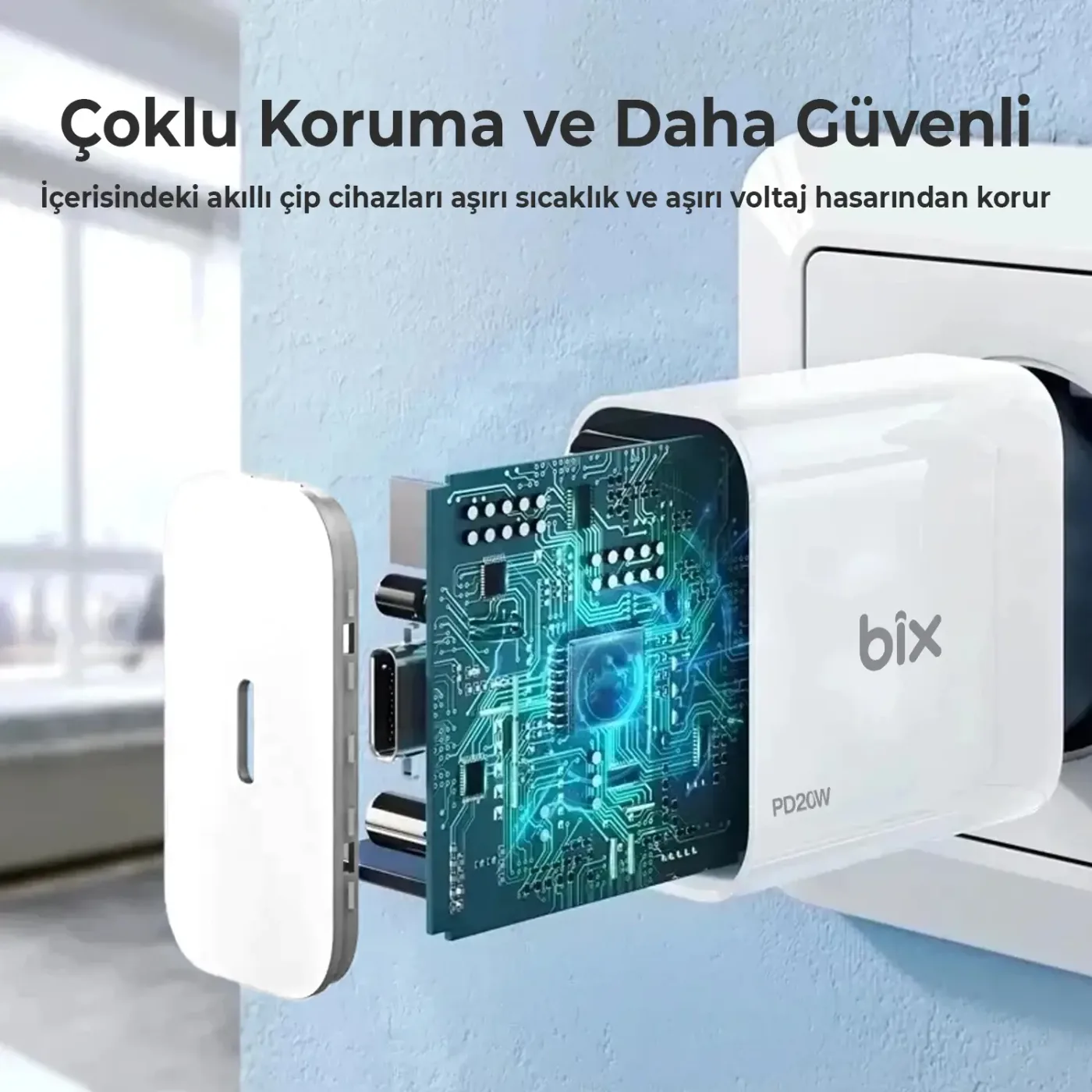 BXPD21TA 20W Type-C PD 3.0 Akıllı Çip ve Akım Şarj