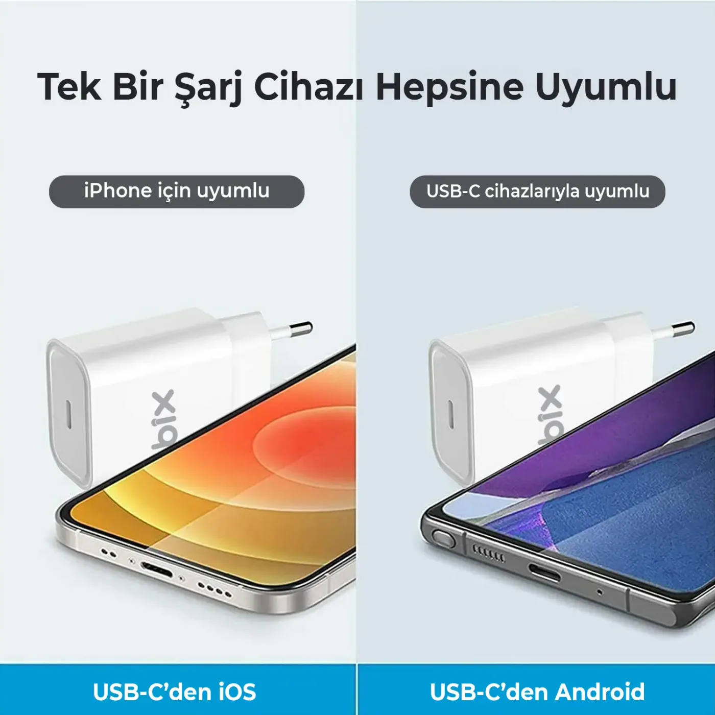 BXPD21TA 20W Type-C PD 3.0 Akıllı Çip ve Akım Şarj