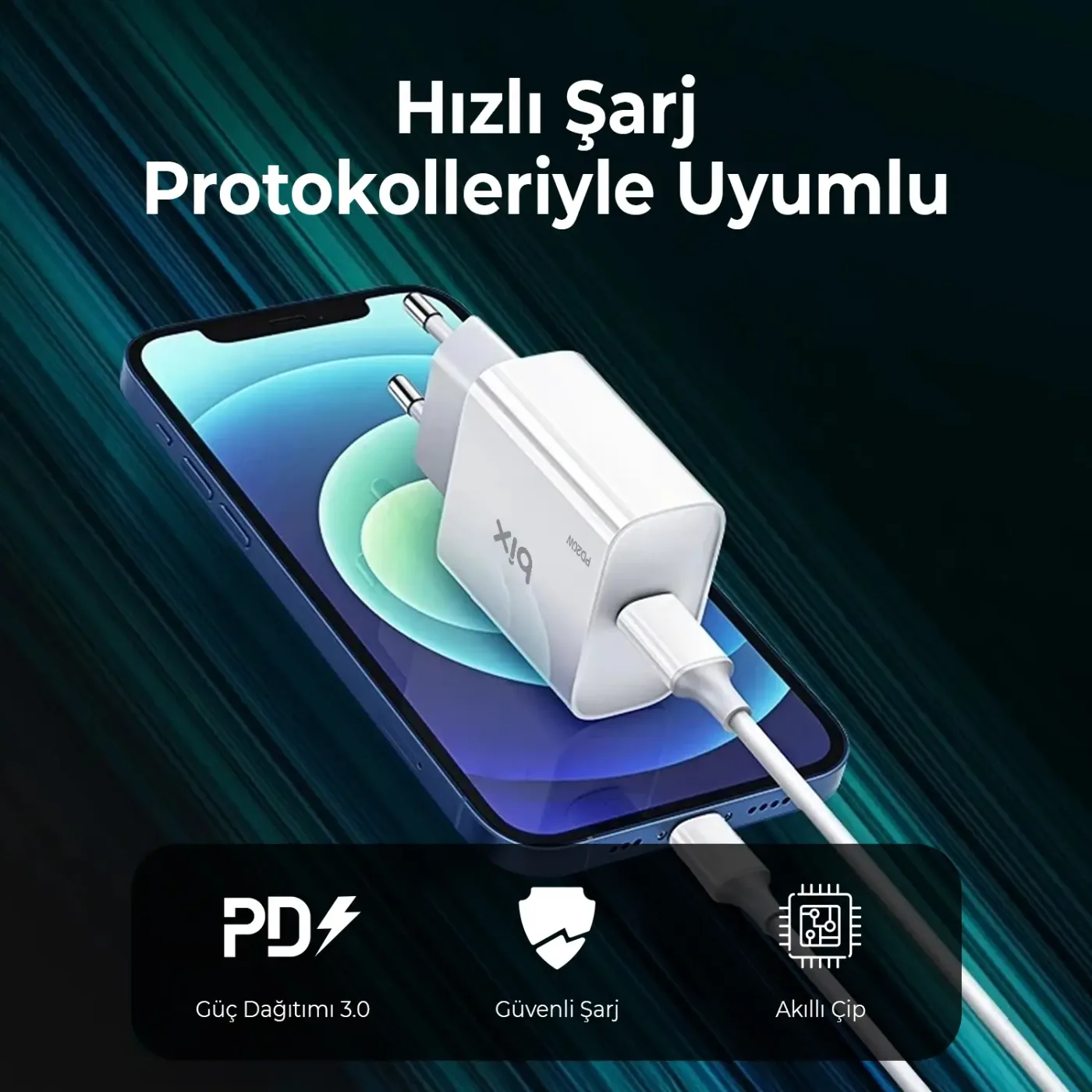 BXUC20TA 20W USB-C PD 3.0 Akım Korumalı Hızlı Şarj