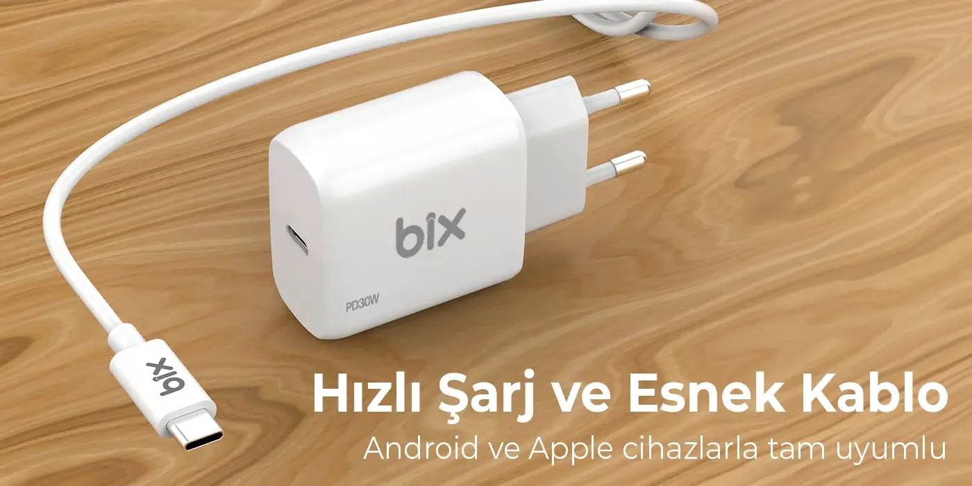 BXUC30TA 30W Type-C PD 3.0 Hızlı Şarj Adaptörü Şarj