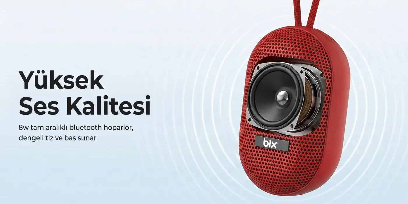 BXWS01 Bluetooth 6.0 IPX4 Suya Dayanıklı 8W Hoparlör