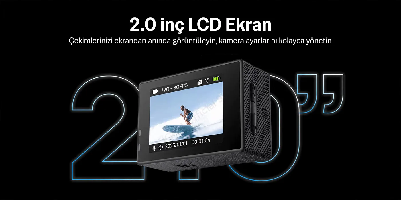 Bix Edge 1 HD Aksiyon Kamerası 720P 30 Metre Su