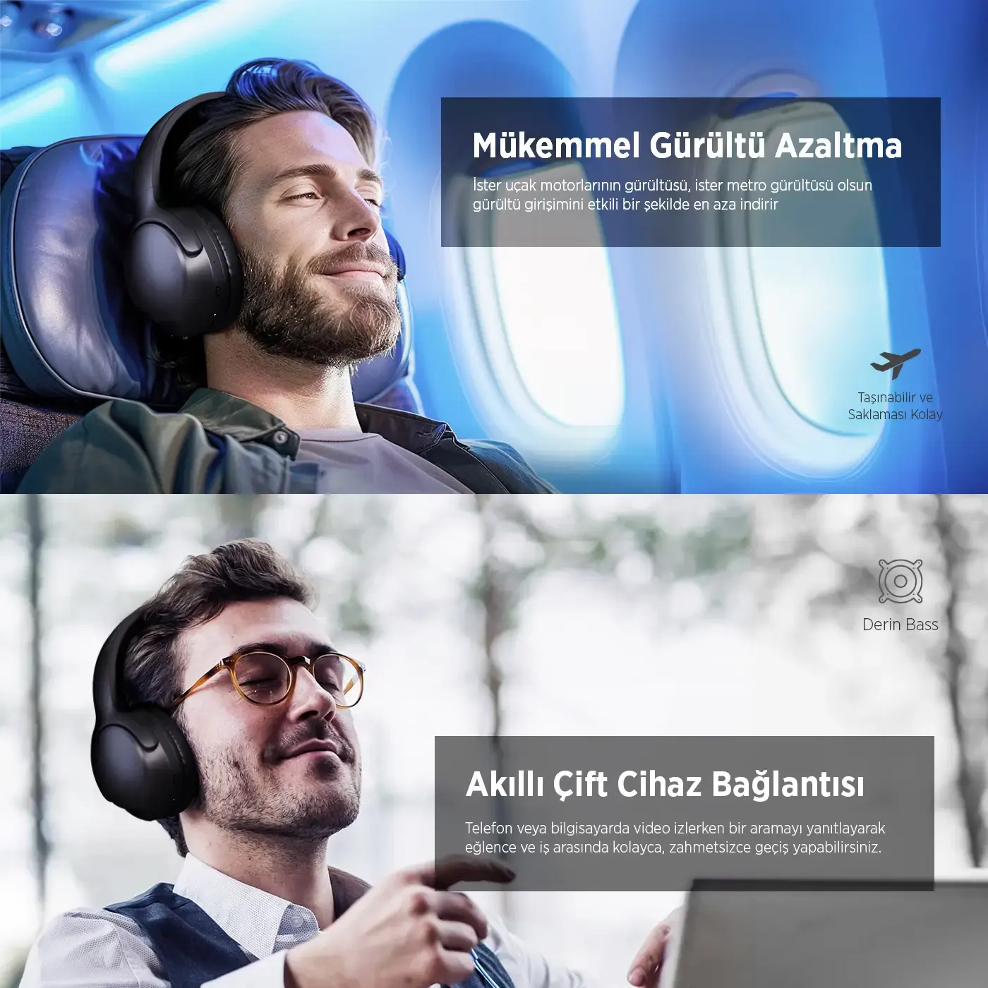 H2 Soundcraft 40mm Sürücülü 14 Saat Kulak Üstü Kulaklık