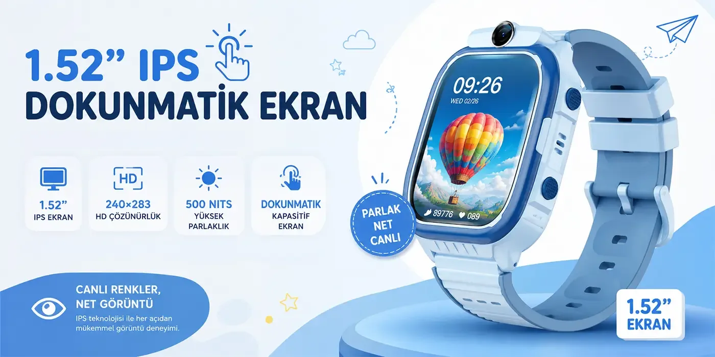 Bix Kids KW02 Sim Kartlı GPS Rota Takipli Akıllı Saati