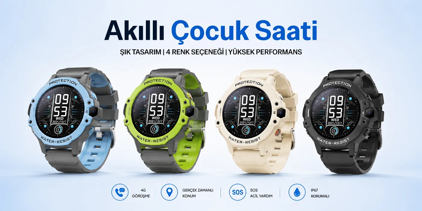 Bix Kids KW03 Sim Kartlı GPS Rota Takipli Akıllı Saati