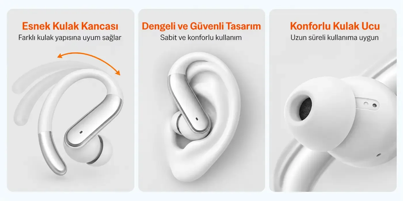 OWS3 Open Ear Bluetooth 6.0 ANC ve ENC Mikrofonlu, IPX5