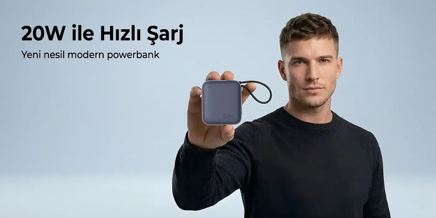 PB119 10000mAh PD 20W Cep Boyu Kompakt Tasarımlı Şarj