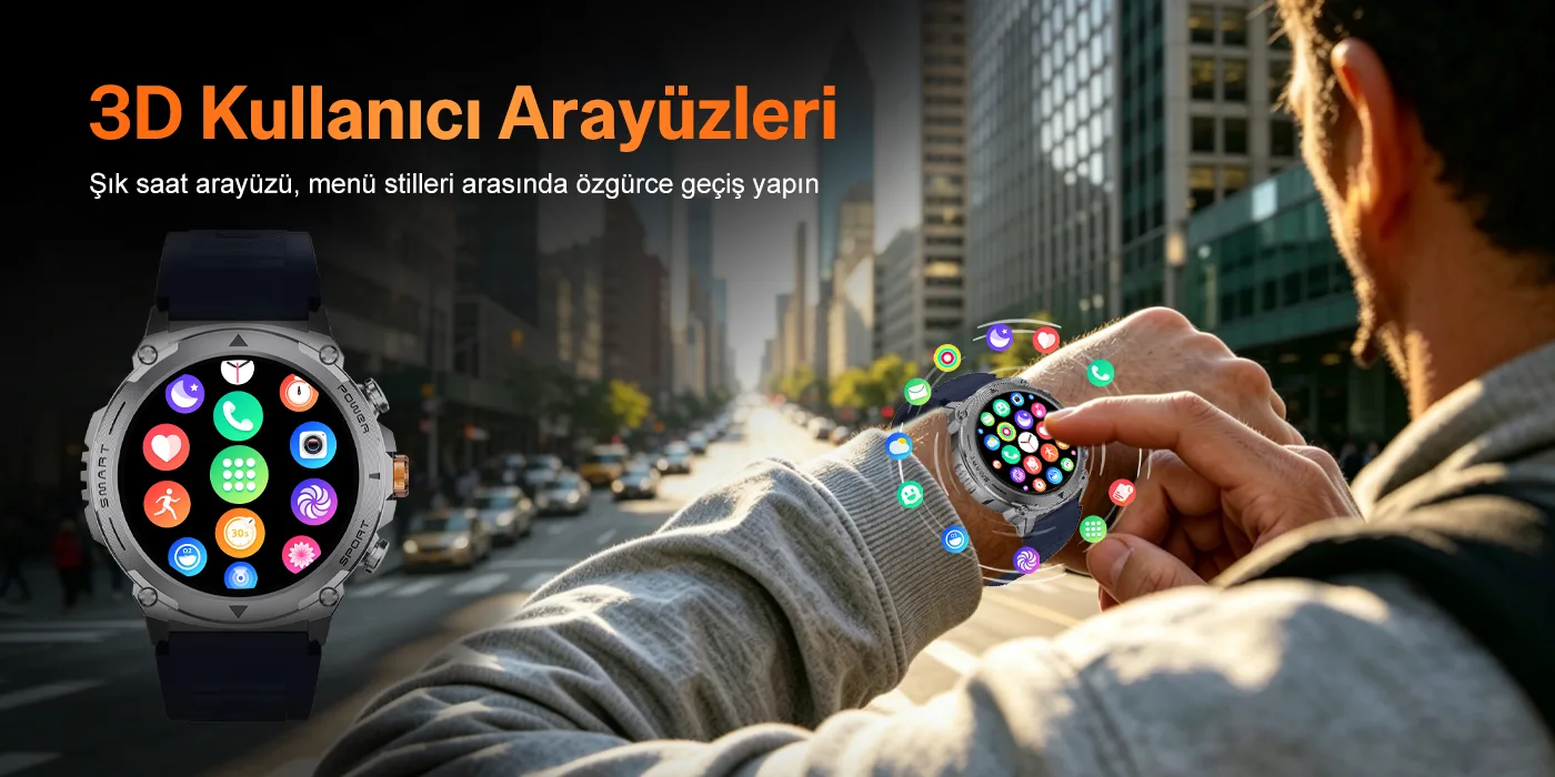 SW05 Metal Çerçeveli 1.43” AMOLED Ekran Akıllı Saat