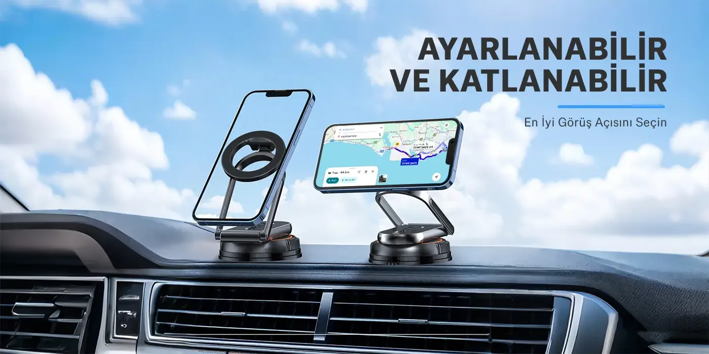 TCH02 Güçlü Vakum Özellikli 360° Araç Telefon Tutucu