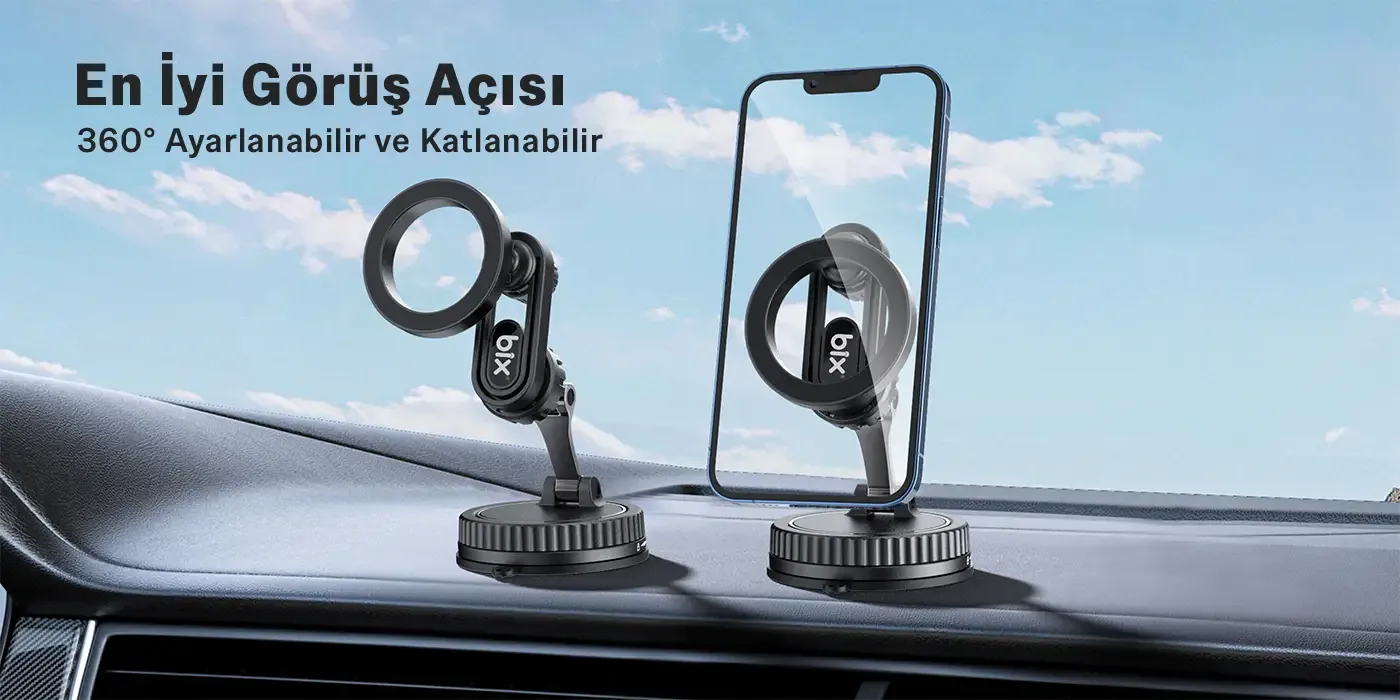 TCH04 Güçlü Vakum Özellikli 360° Araç Telefon Tutucu