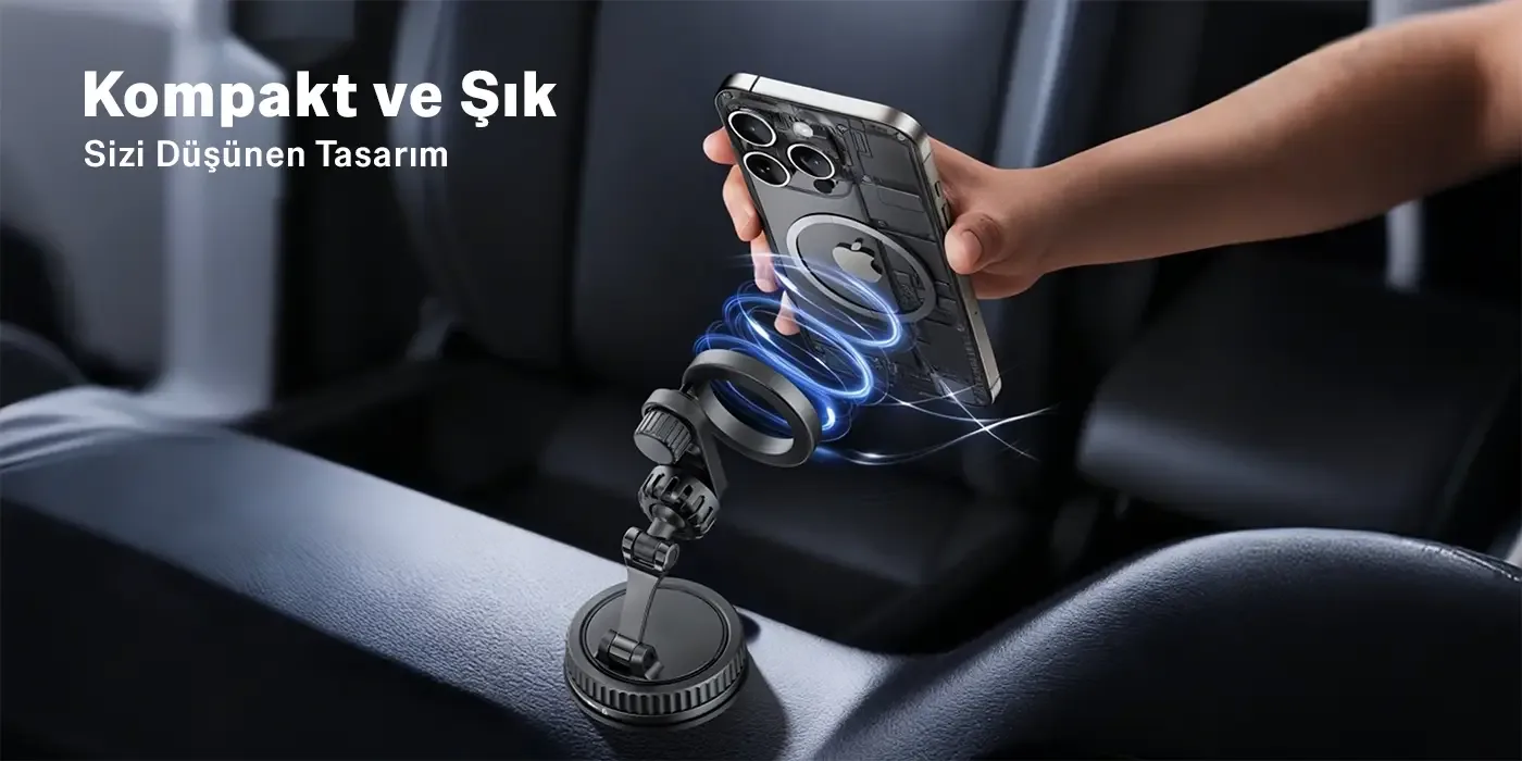 TCH04 Güçlü Vakum Özellikli 360° Araç Telefon Tutucu