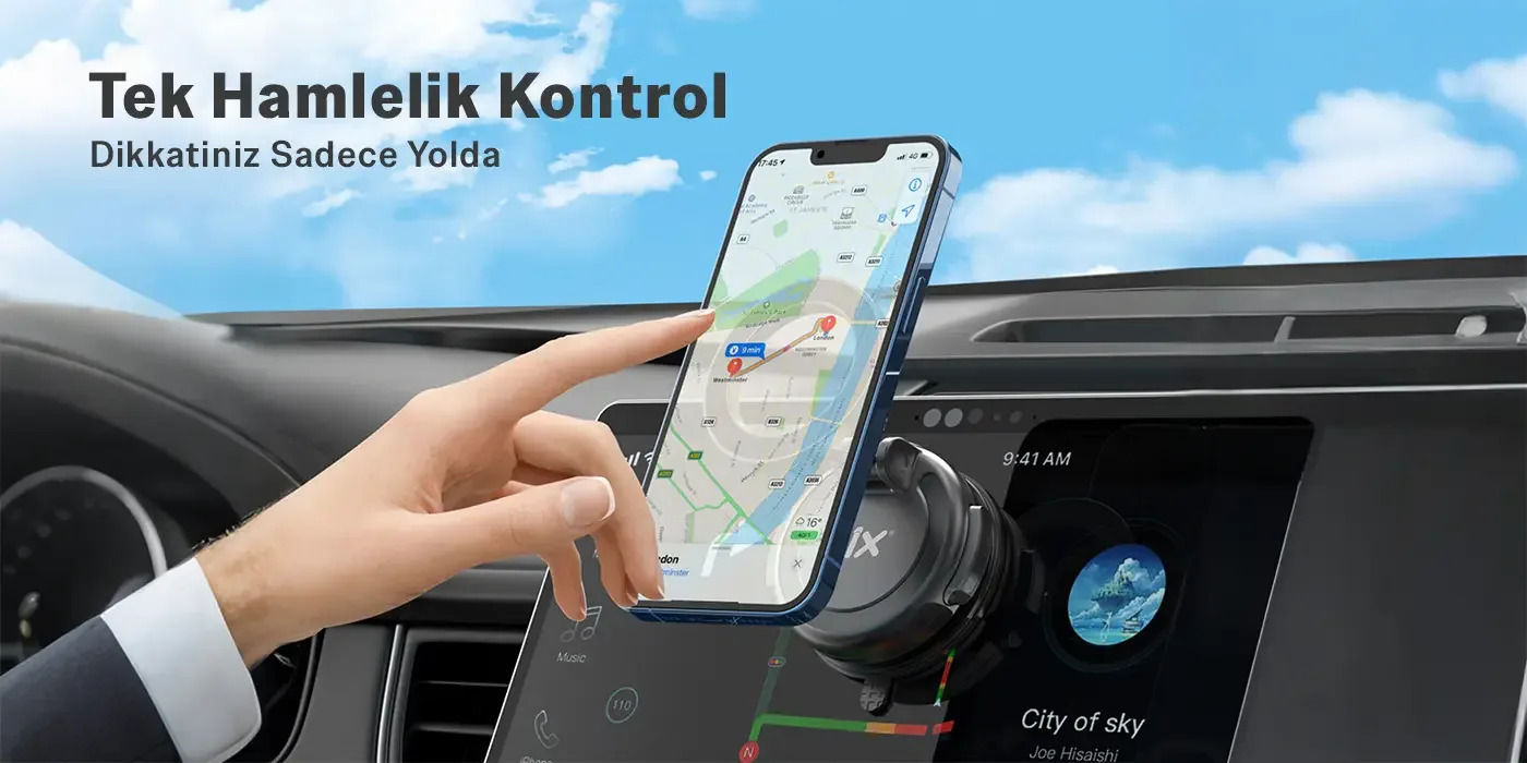 TCH05 360° Derece Dönebilen Vakumlu Telefon Tutucu