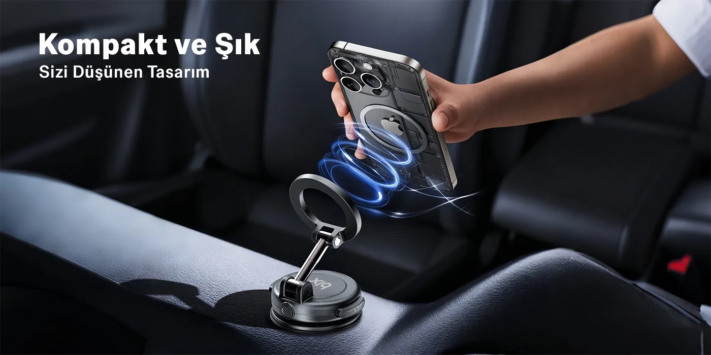 TCH05 360° Derece Dönebilen Vakumlu Telefon Tutucu
