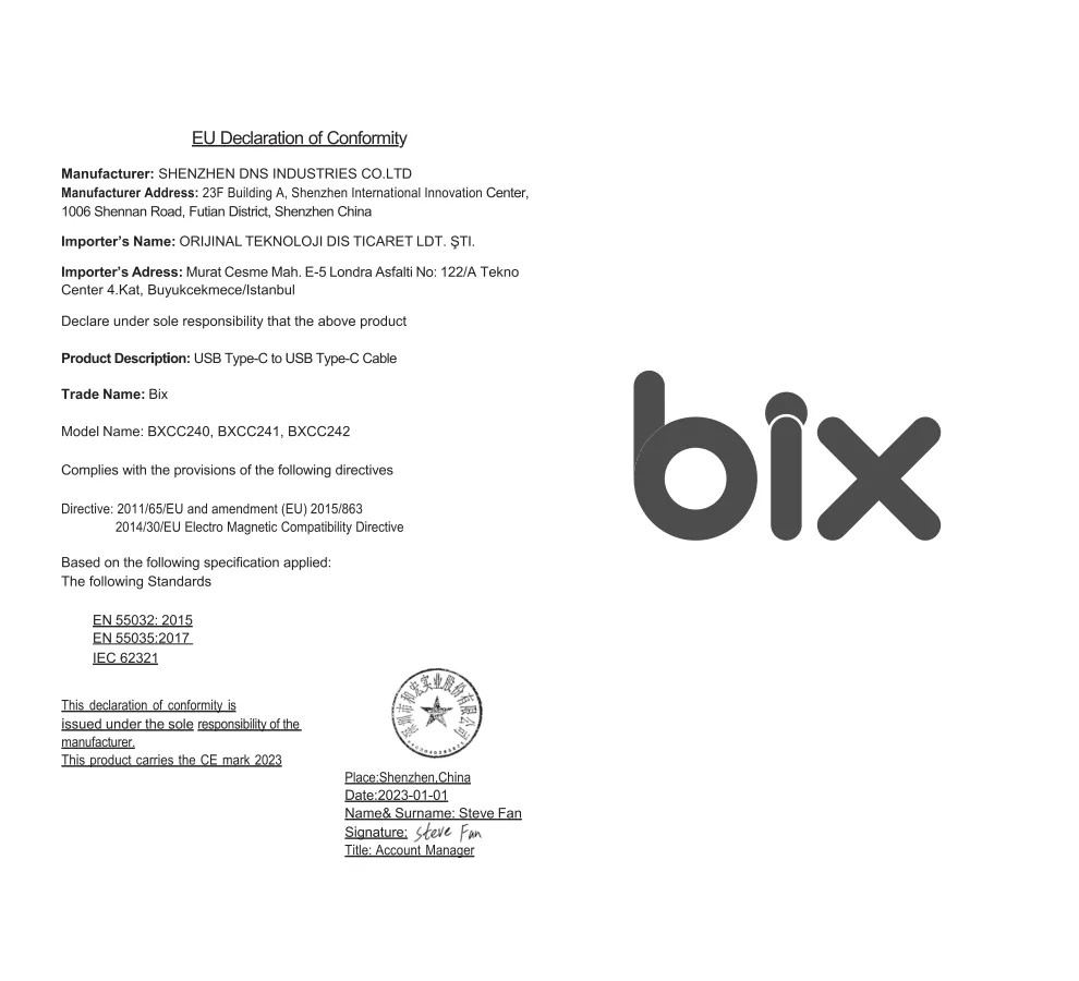 BXCC242 USB4 Thunderbolt 3/4 Uyumlu USB-C IF Kablosu kullanım kılavuzu — sayfa 3