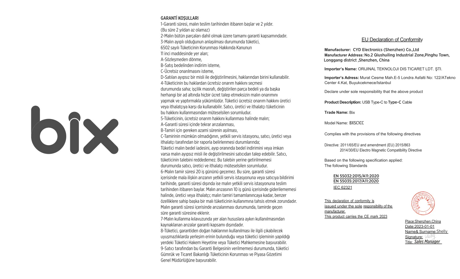 BXSC1CC 60W Type-C to Type-C Silikon Şarj ve Data kullanım kılavuzu — sayfa 2