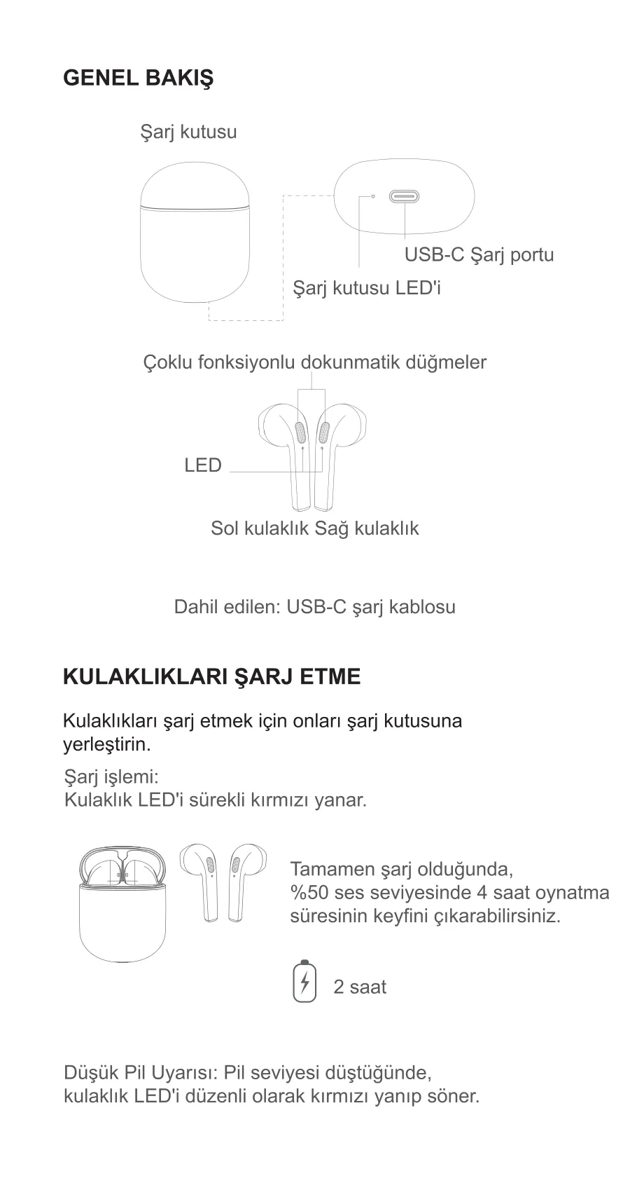 TW2 Soundcraft 13mm Dinamik Sürücülü Kulak içi Kulaklık kullanım kılavuzu — sayfa 3