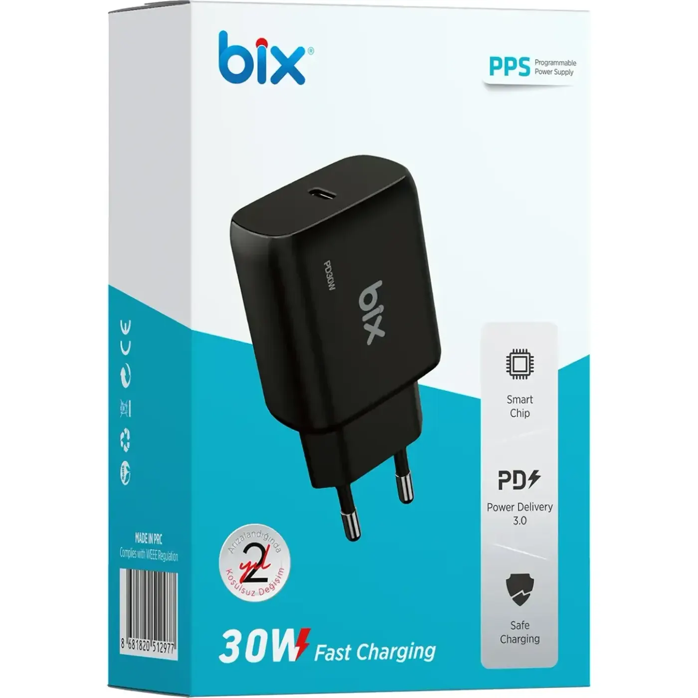 BXPD30TA 30W Type-C PD 3.0 PPS Akım Korumalı Hızlı Şarj — görsel 4
