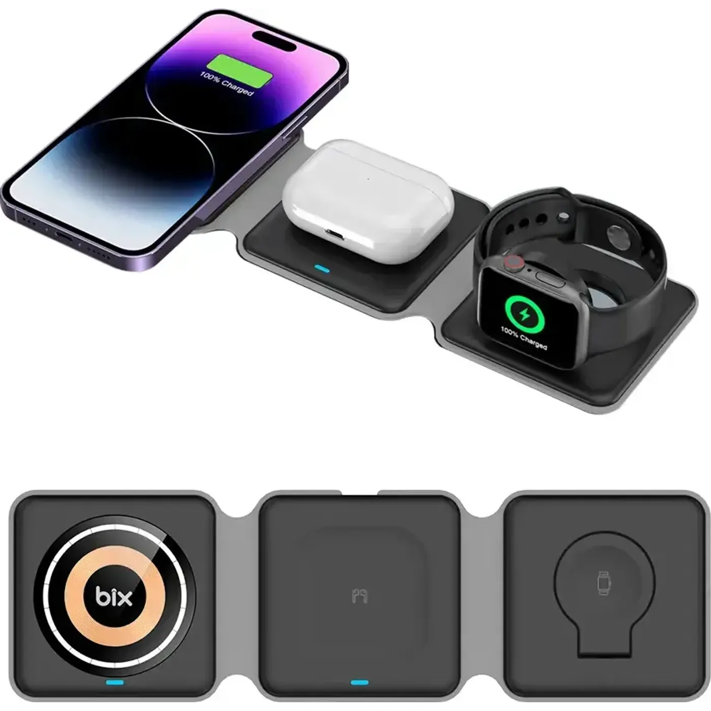 BXMW2 15W 3’ü 1 Arada iPhone Apple Watch AirPods Uyumlu