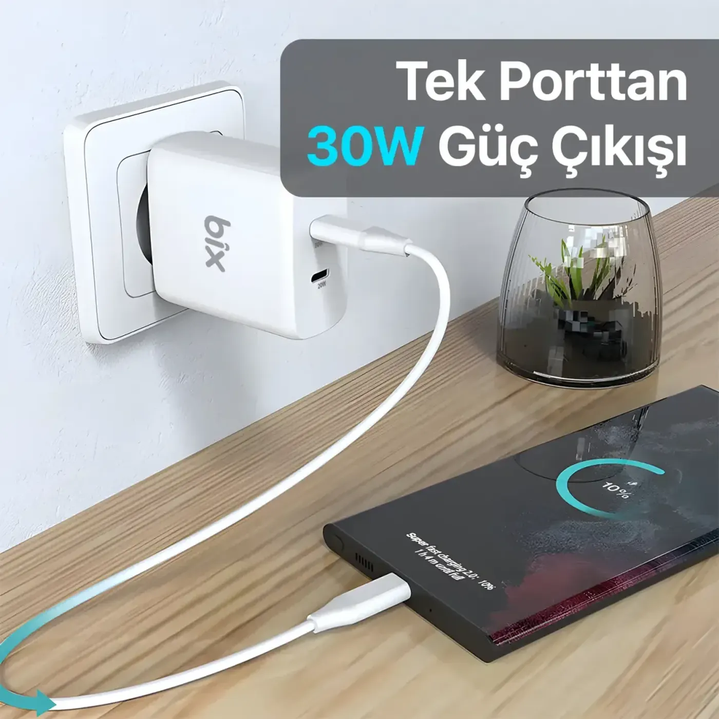 BX2P50 50W Type-C PD 3.0 Çift Çıkışlı Hızlı Şarj Cihazı — görsel 4