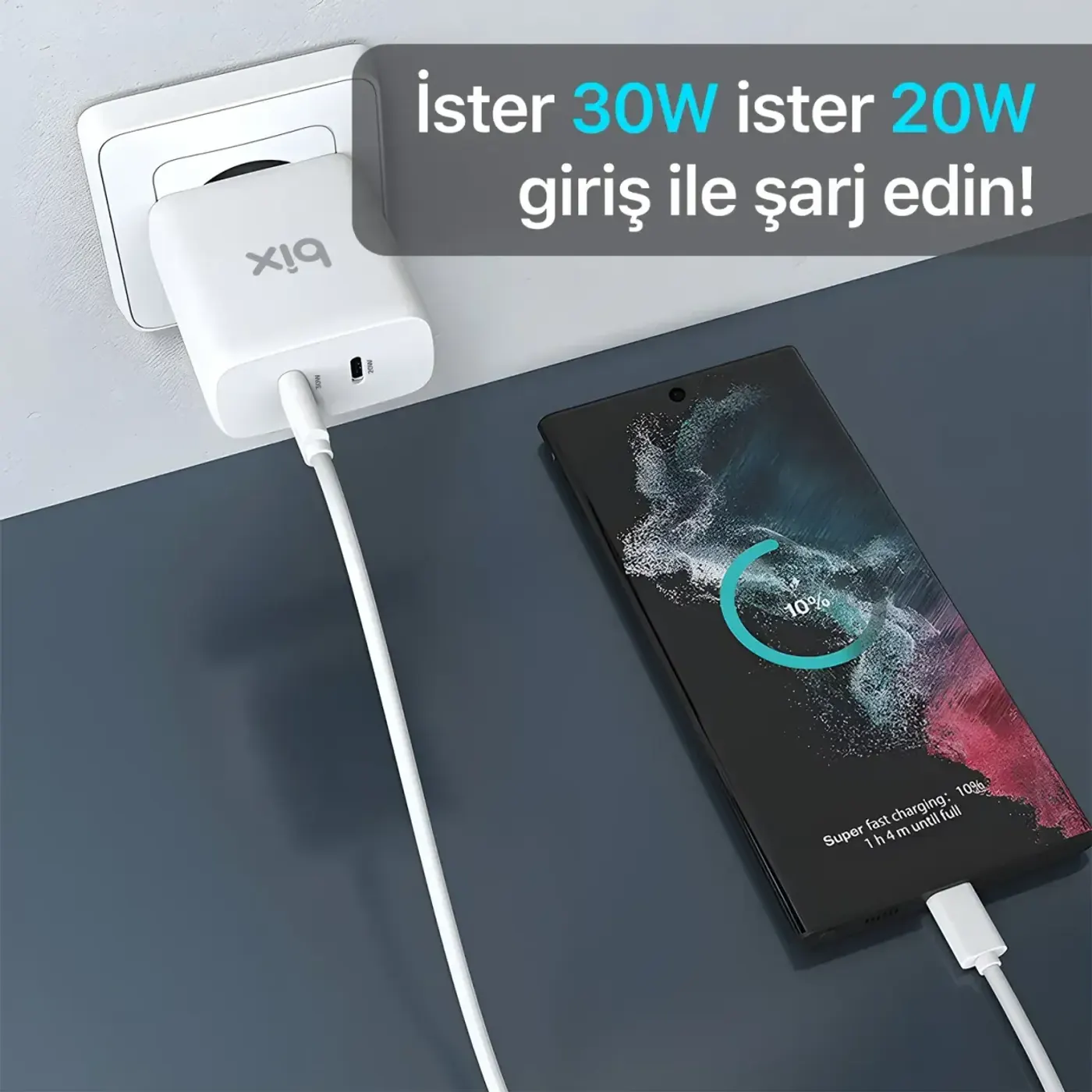 BX2P50 50W Type-C PD 3.0 Çift Çıkışlı Hızlı Şarj Cihazı — görsel 6