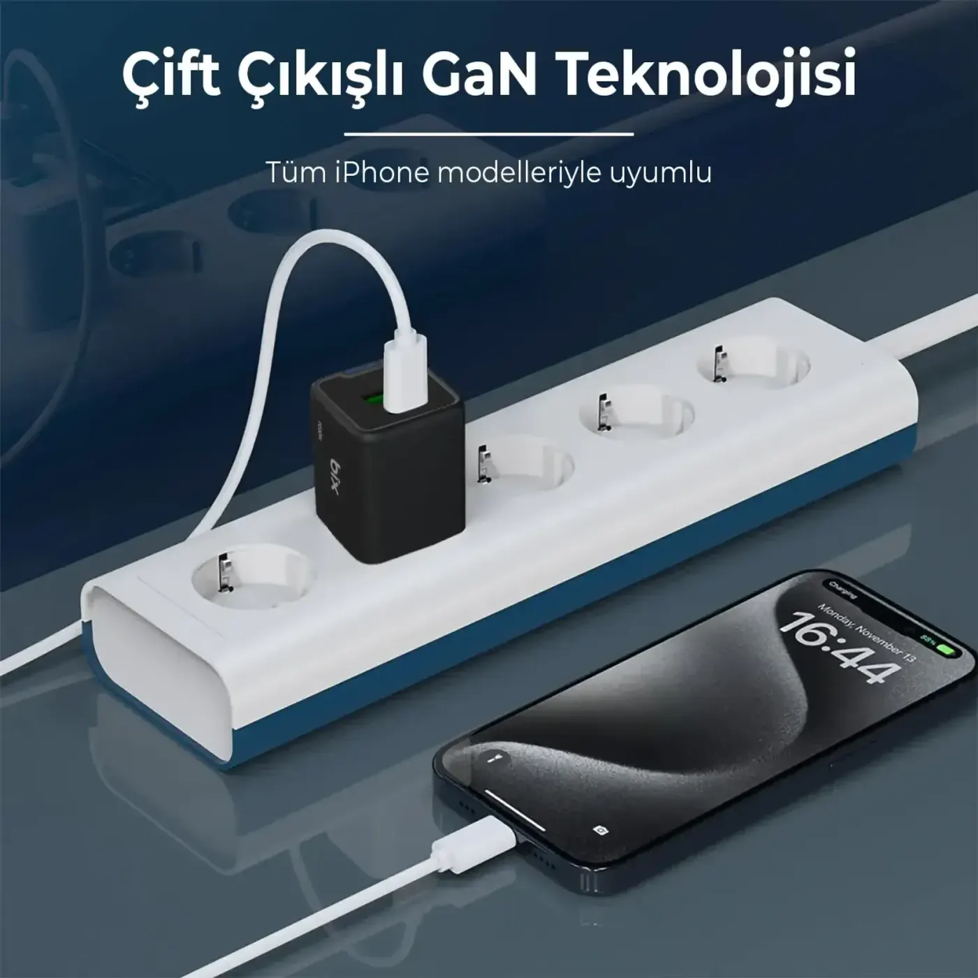 BX2P30G GaN PD 30W Type-C ve USB-A QC 18W Çift Portlu — görsel 5