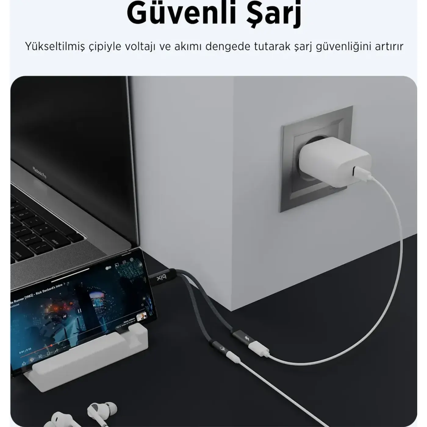 ADP-12 Type-C to 3.5mm Kulaklık ve 15W Dönüştürücü — görsel 4