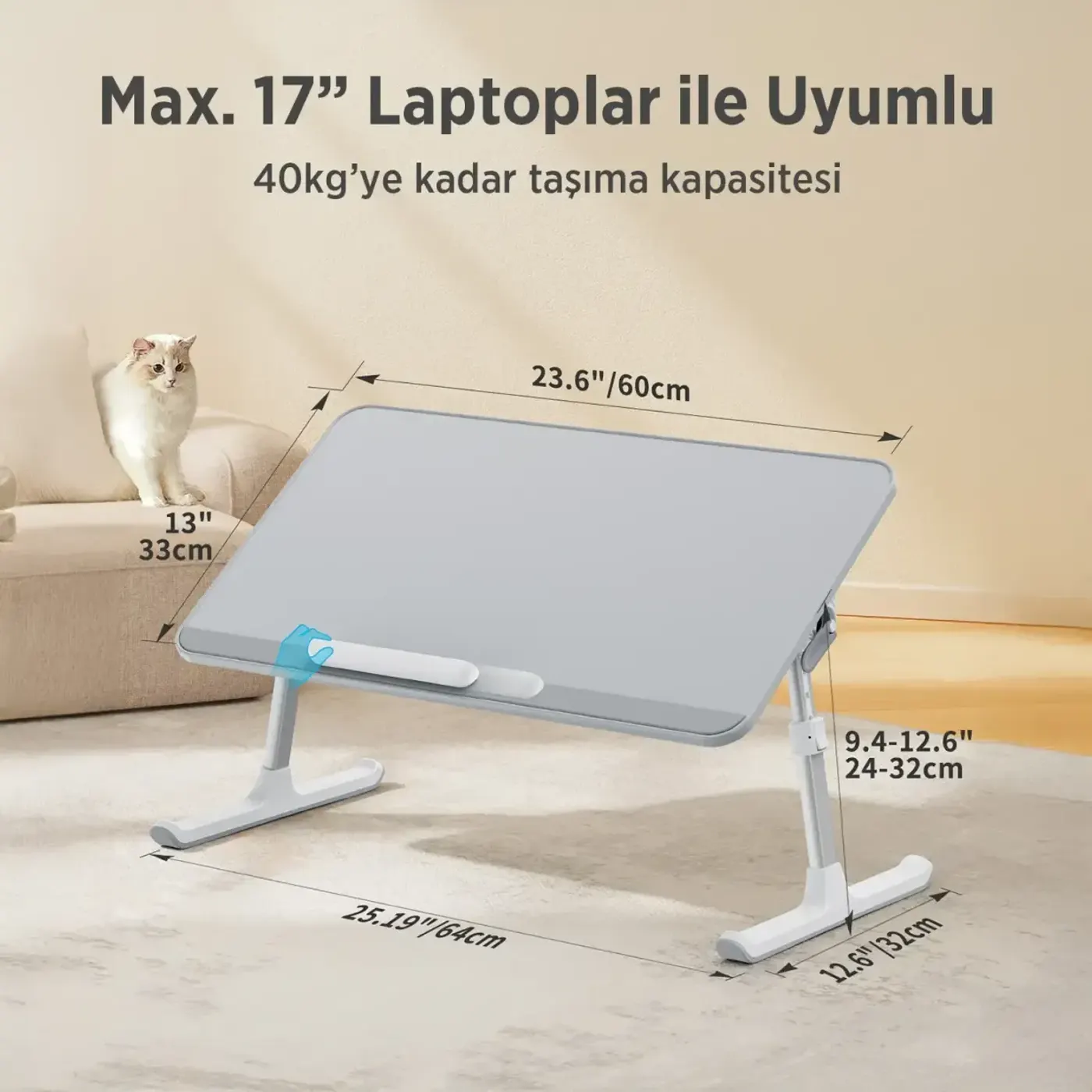 Bix Saiji AL30 Ayarlanabilir Laptop Masası – Yatakta — görsel 5
