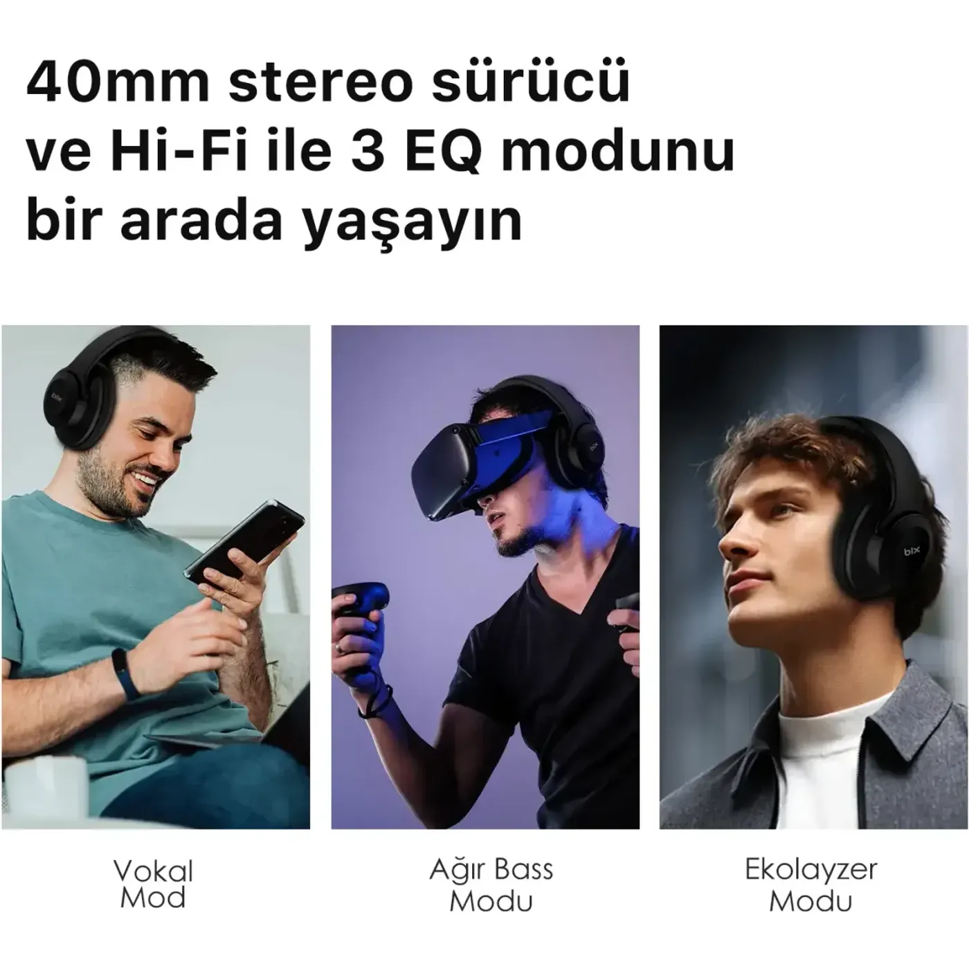 Soundcraft BH3 Katlanabilir Hoparlör Kulaküstü Kulaklık — görsel 2