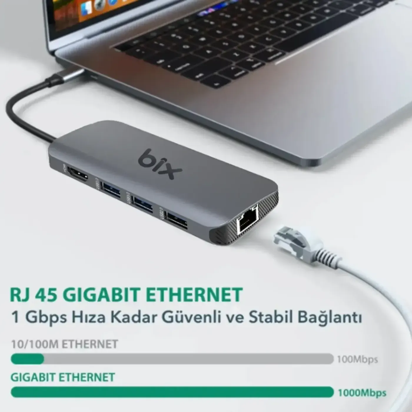 BX10HB-PRO Type-C Kart Okuyucu 4K/60Hz HDMI 1000Mbps — görsel 3
