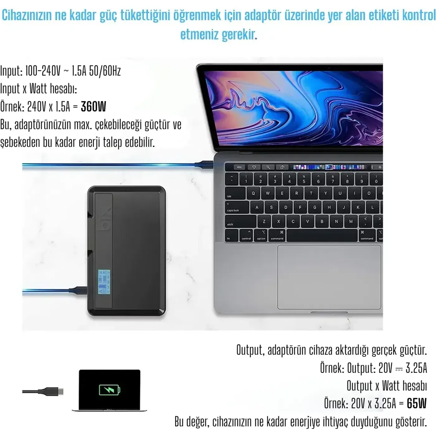 PB401 40000mAh 230V 100W AC Priz, 2*USB-A, 60W Type-C — görsel 3