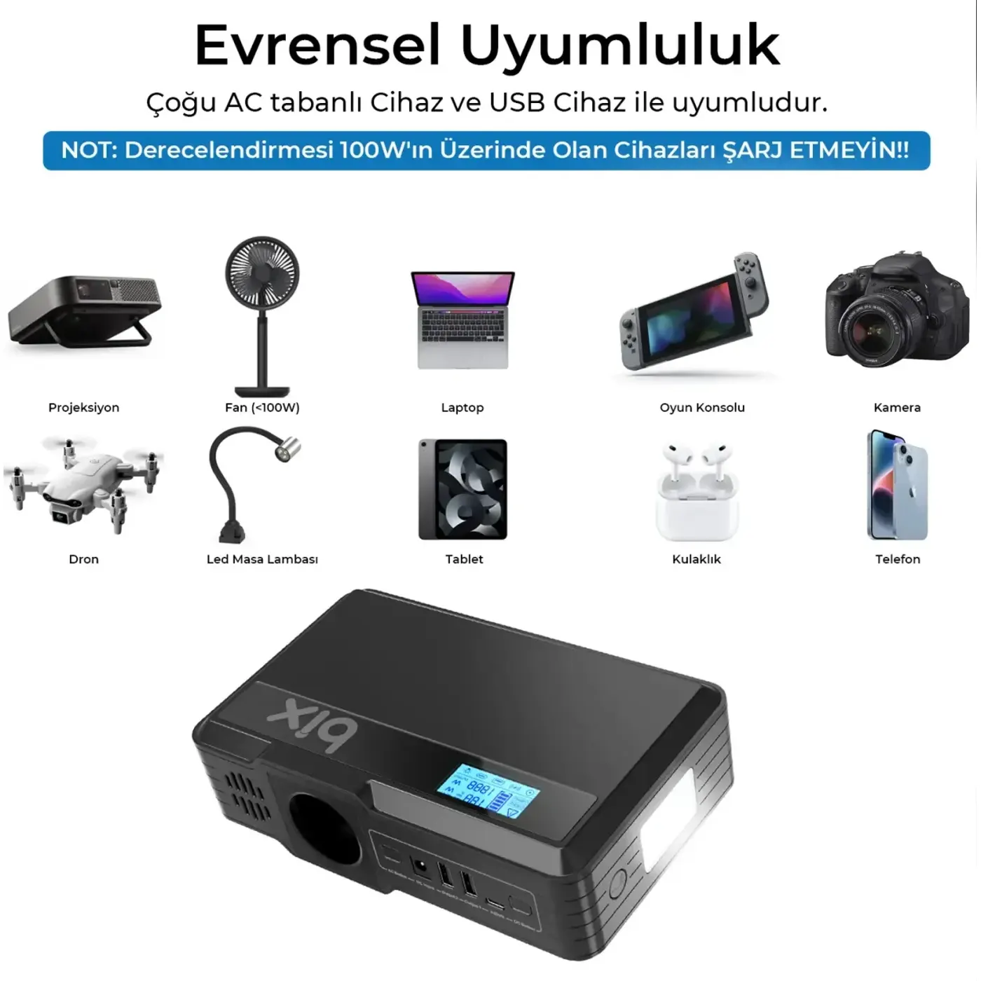 PB401 40000mAh 230V 100W AC Priz, 2*USB-A, 60W Type-C — görsel 5
