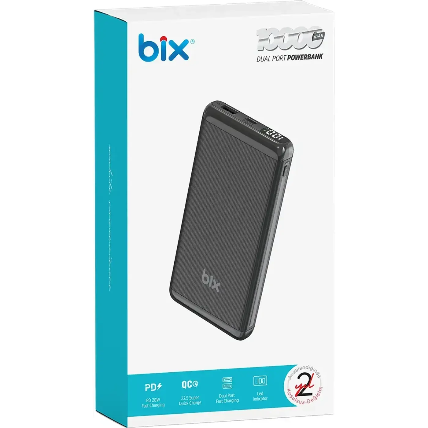 BXPB107 10000mAh 20W PD Type-C ve USB-A SCP Powerbank — görsel 4