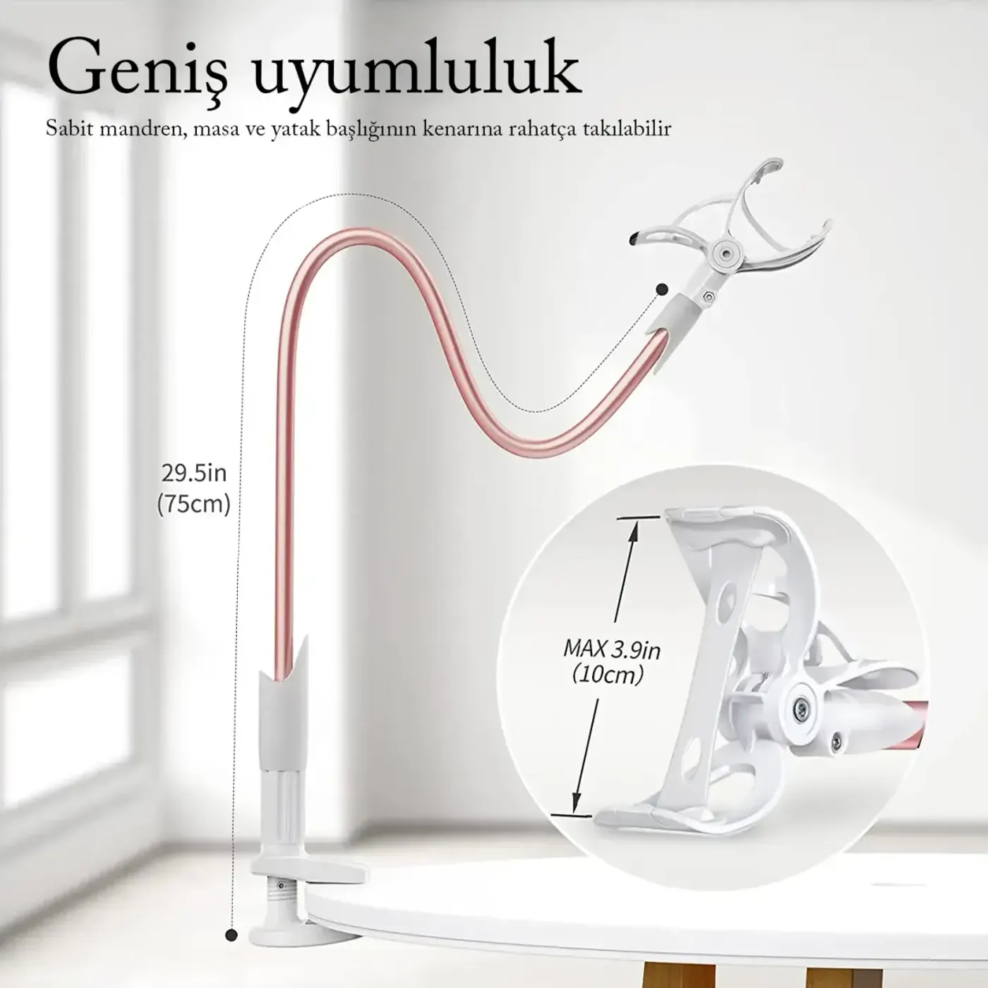 Bix Saiji IVY-85 Akrobat Esnek Telefon Tutucu Pembe — görsel 4