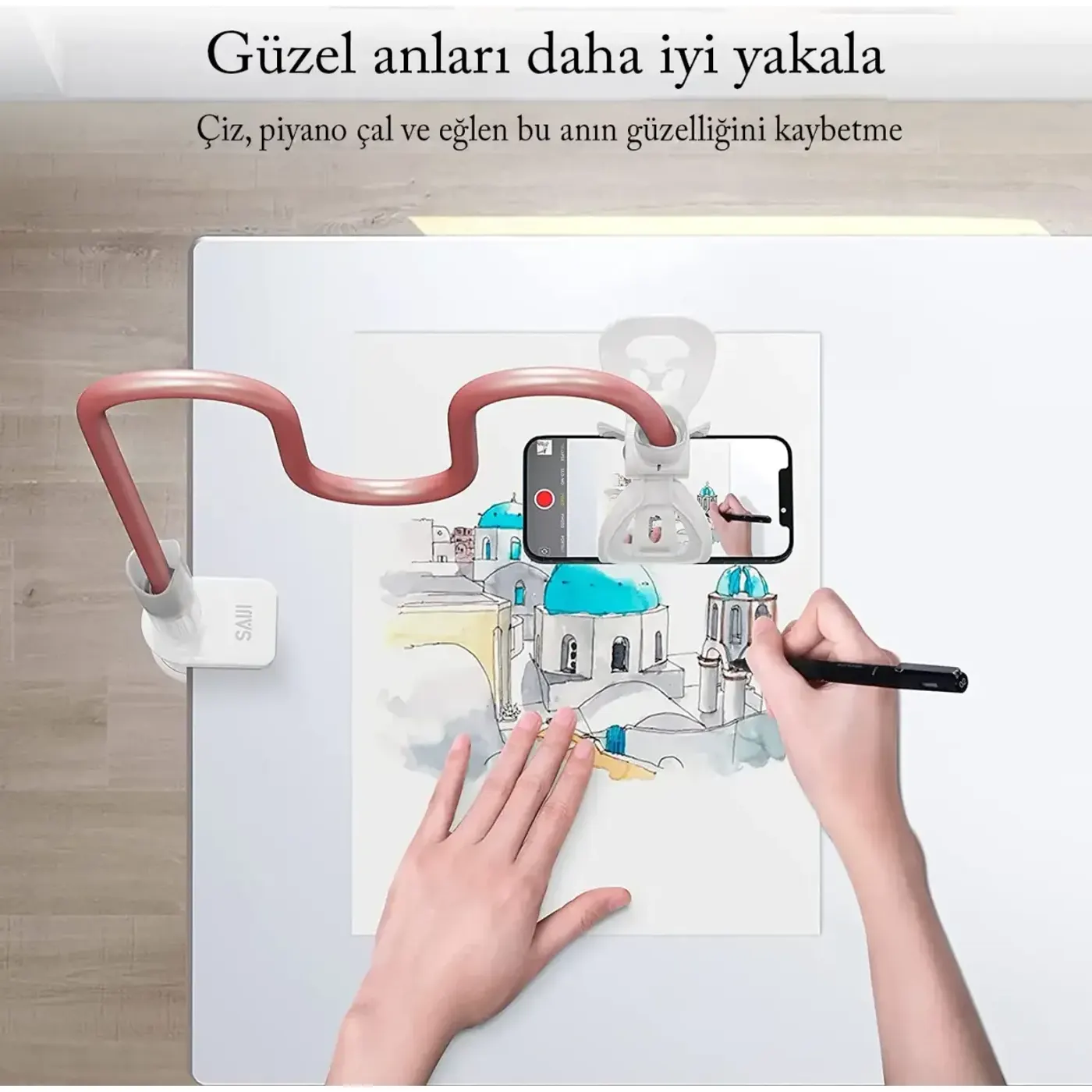 Bix Saiji IVY-85 Akrobat Esnek Telefon Tutucu Pembe — görsel 6