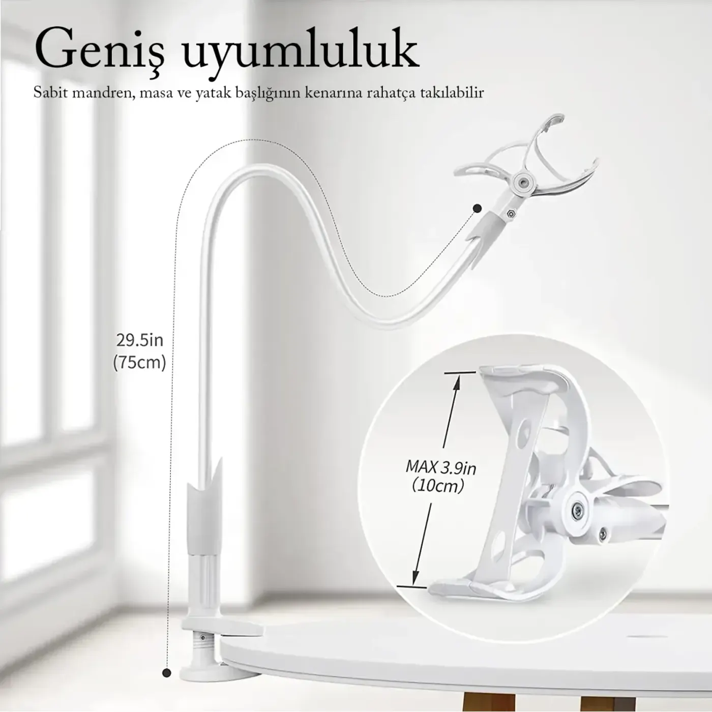 Bix Saiji IVY-85 Akrobat Esnek Telefon Tutucu Beyaz — görsel 4