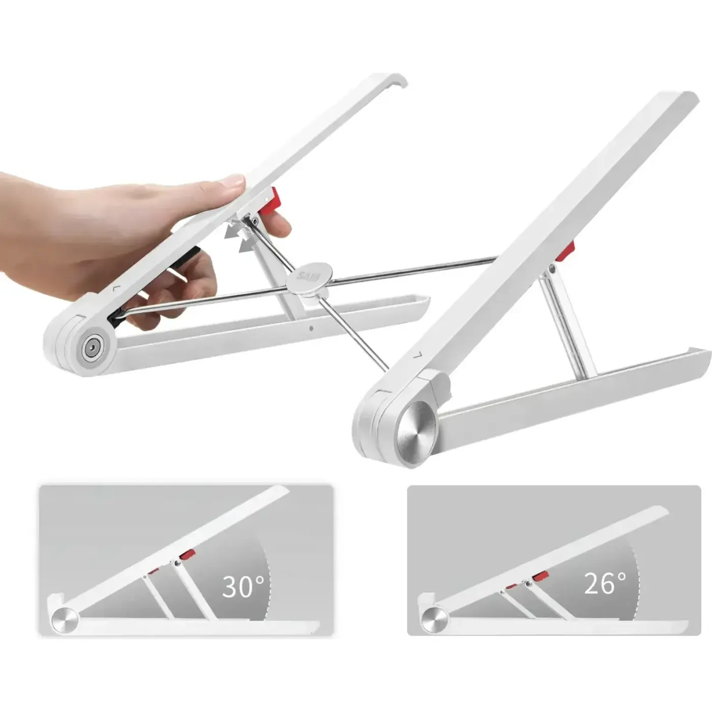 Bix Saiji X1 Alüminyum Notebook Laptop Standı Beyaz — görsel 3