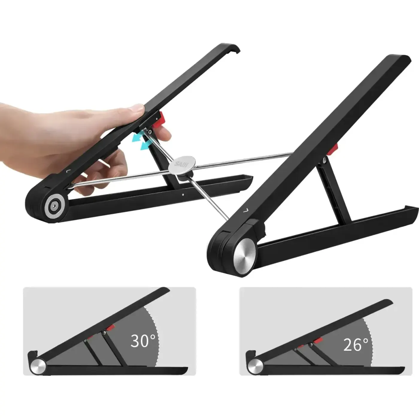 Bix Saiji X1 Alüminyum Notebook Laptop Standı Siyah — görsel 2